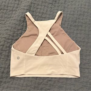 Lululemon White High Neck Sports Bra